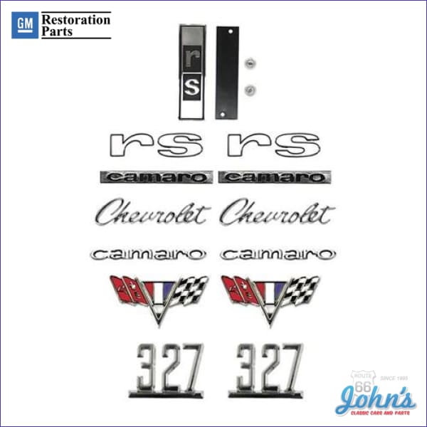 "327" Rally Sport Emblem Kit. GM Licensed Reproduction. for Camaro