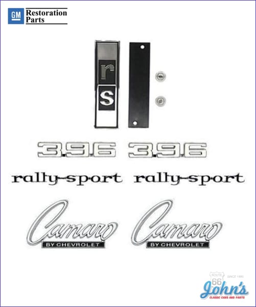 "396" Rally Sport Emblem Kit. GM Licensed Reproduction. for Camaro