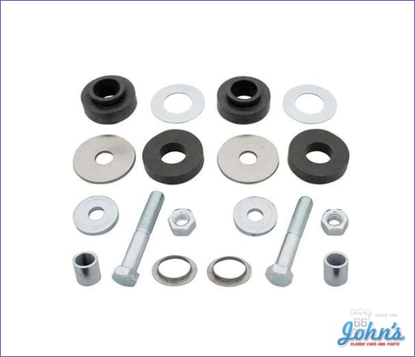 Radiator Support Bushing Kit, With Hardware. Reproduction Style. For C 