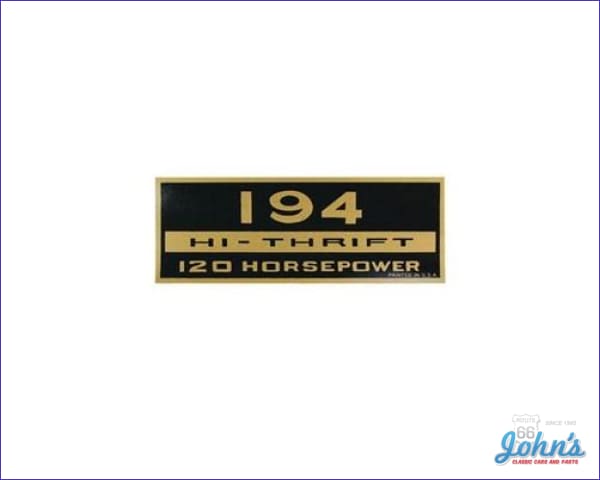 thumbnail image 2 of The Parts Place 1964-1966 Chevy 194 Hi-Thrift Air Cleaner Decal – DC0909 GM 6418735 2 of 4