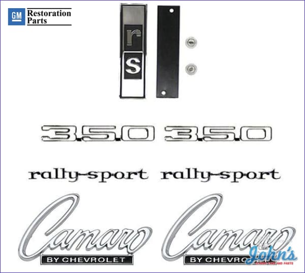 1968 Camaro 350 RS Emblem Kit – 35PC, Rally Sport Grille, GM Licensed, Hugger Performance