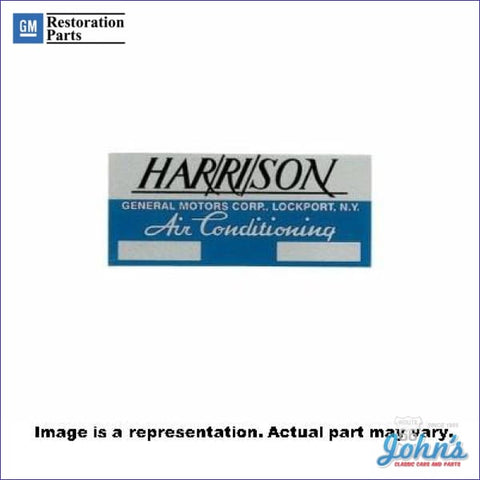 Ac Evaporator Box Decal- Harrison A X