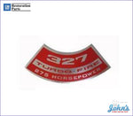 Air Cleaner Decal 327 Turbo-Fire 275Hp A F1 X