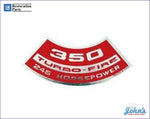 Air Cleaner Decal 350 Turbo-Fire 245Hp A F2 X
