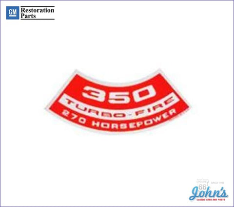 Air Cleaner Decal 350 Turbo-Fire 270Hp A F2 X