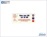 Air Cleaner Service Instructions Decal 250. Keep Your Gm Car All A F2