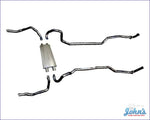 Aluminized Dual Exhaust System Bb. With 2-1/4 Head Pipes And 2 Tail Pipes. Oe Style. (Os5) F2