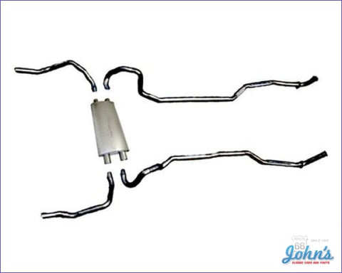 Aluminized Dual Exhaust System Bb. With 2-1/4 Head Pipes And 2 Tail Pipes. Oe Style. (Os5) F2