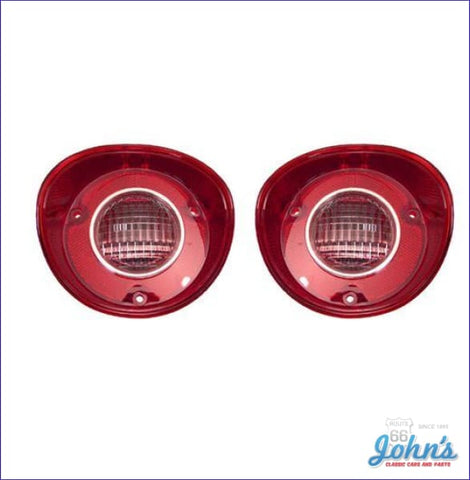 Backup Light Lenses With Chrome Trim Pair Reproduction A