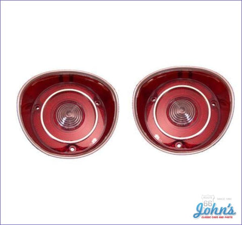 Backup Light Lenses With Chrome Trim Pair Reproduction A