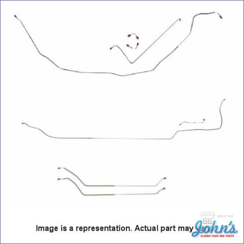 Brake Line Kit Complete Convertible 4-Wheel Std Non-Power Disc Conversion- Stainless Steel (Os2) A