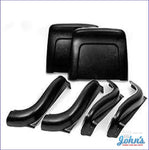 Bucket Seat Backs & Sides Plastic Kit - Complete With Chrome Trim. Black. (Os1) A X