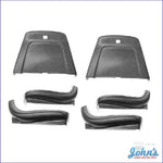 Bucket Seat Backs & Sides Plastic Kit - Complete With Chrome Trim. Black. (Os1) A X