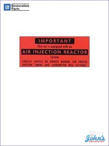 California Air Injector Reactor Decal A X F1