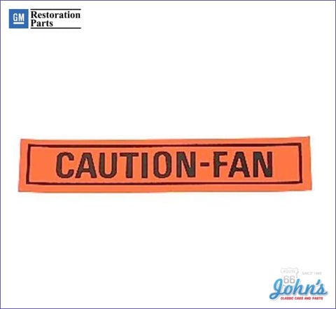 Caution Fan Decal- Orange And Black A X F1 F2