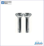 Chrome Door Lock Knobs Correct Style- Pair Gm Licensed Reproduction A F1