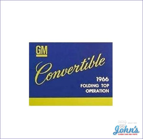 Convertible Top Owners Manual A