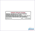 Cooling System Warning Decal A F2 X