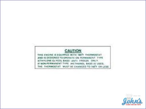 Cooling System Warning Decal A X F1