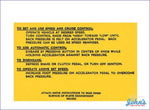 Cruise Control Instruction Decal A F1