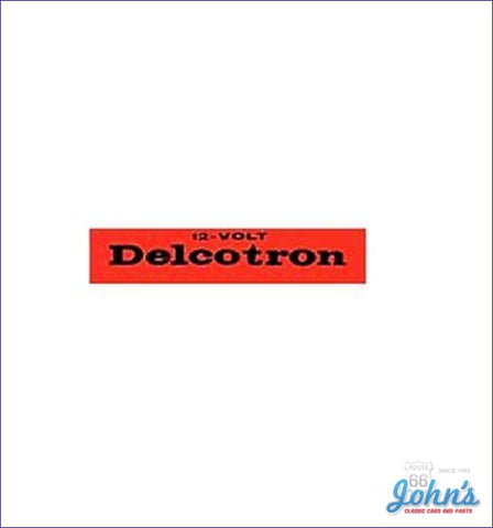 Delcotron Alternator Decal A F2 X F1
