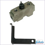 Distribution Block With Switch Mounts Under Master Cylinder Factory Drum Brakes. Includes Mounting