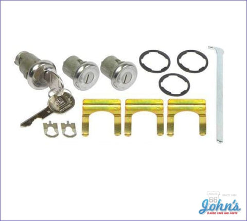Door And Trunk Lock Kit With Late Style Keys A F1