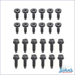 Door Hinge Bolt Kit. For All 4 Hinges - 24Pc. 67 Nova With Stamped Steel Upper Only. X