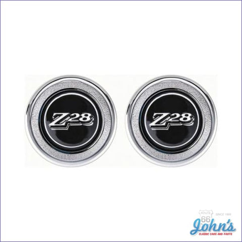 Door Panel Emblems Black Z28 Pair. F2