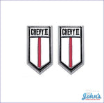 Door Panel Emblems Chevy Ii Pair Gm Licensed Reproduction X
