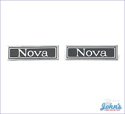 Door Panel Emblems Nova Ss And Custom Pair Gm Licensed Reproduction X
