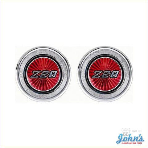 Door Panel Emblems Red Z28 Pair. F2