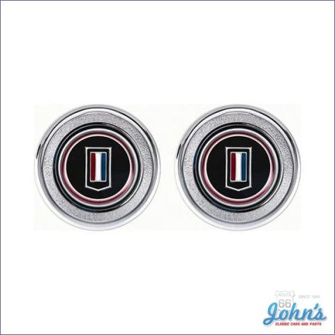 Door Panel Emblems Red/white/blue Badge Pair. F2