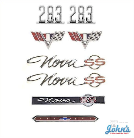 Emblem Kit Ss With 283 Fender Emblems Gm Licensed Reproduction X