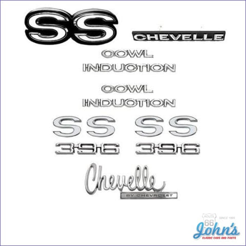 Emblem Kit Ss396 With Cowl Induction Emblems Without Rear Ss Bumper Pad A