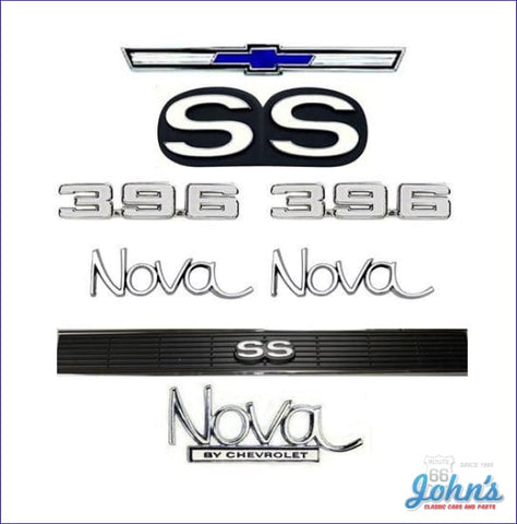 Emblem Kit Ss396 With Oe Die-Cast Rear Trim Panel Gm Licensed Reproduction X