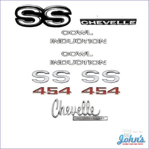 Emblem Kit Ss454 With Cowl Induction Emblems Without Rear Ss Bumper Pad A