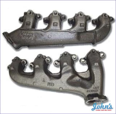 Exhaust Manifolds Bb With Smog. Pair. Gm Licensed Reproduction. (O/s$5) A F2 X F1