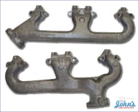 Exhaust Manifolds Sb With Smog. Pair. Gm Licensed Reproduction. (O/s$5) A X F1