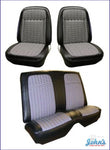 Front And Rear Seat Cover Kit- Convertible With Houndstooth Bucket Seats Deluxe Interior Without