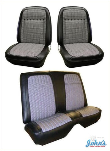 Front And Rear Seat Cover Kit- Coupe With Houndstooth Bucket Seats Deluxe Interior Without Fold Down