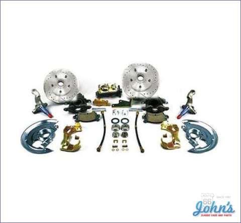 Front Disc Brake Conversion Kit Non-Power With Drilled & Slotted Rotors (Os2) A X F1