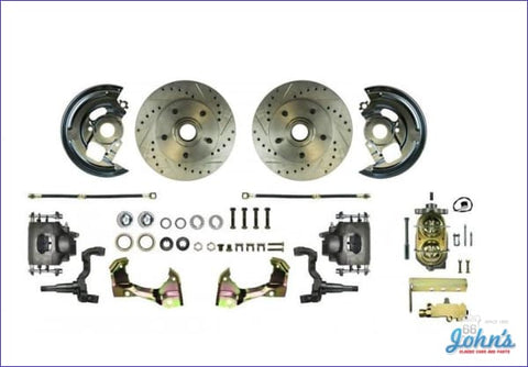 Front Disc Brake Conversion Kit Non-Power With Drilled & Slotted Rotors (Os2) X