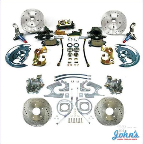 Front & Rear Disc Brake Conversion Kit Non-Power With Drilled Slotted Rotors (Os8) A