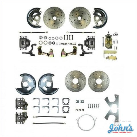 Front & Rear Disc Brake Conversion Kit Non-Power With Drilled Slotted Rotors. (Os8) X
