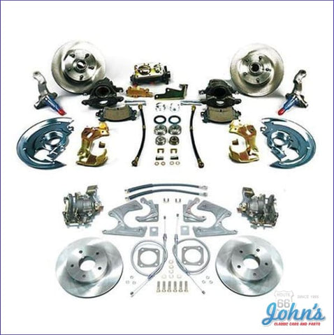 Front & Rear Disc Brake Conversion Kit Non-Power With Staggered Shocks Standard Rotors. (Os8) X F1