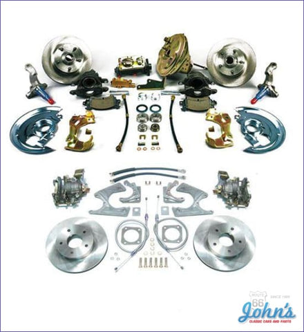 Front & Rear Disc Brake Conversion Kit With 11 Power Booster Staggered Shocks Standard Rotors. (Os8)