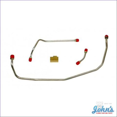 Fuel Pump To Carb Line Kit 396 375Hp With Long With Return Line. 4Pc T Block. Stainless Steel X