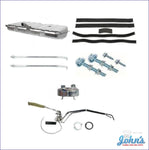 Gas Tank Kit With 3/8 Dual Line Sending Unit Stainless Steel Tank And Straps. (Os4) F1