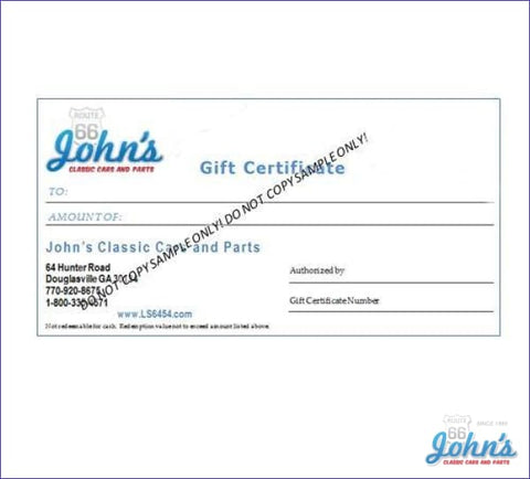 Gift Certificate- $1 000.00 A F2 X F1